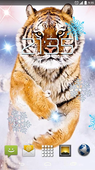 Download livewallpaper Snow tiger for Android.
