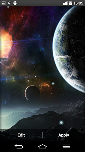 Download livewallpaper Space planets for Android.