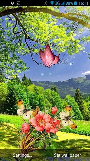 Download livewallpaper Spring butterflies for Android.