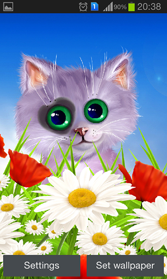 Download livewallpaper Spring: Kitten for Android.