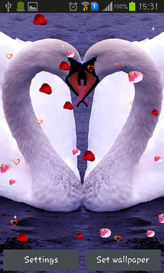 Download Swans: Love free livewallpaper for Android A.n.d.r.o.i.d. .5...0. .a.n.d. .m.o.r.e phone and tablet.