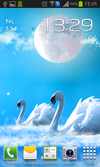 Download Swans lovers: Glow free livewallpaper for Android 4.0.3 phone and tablet.