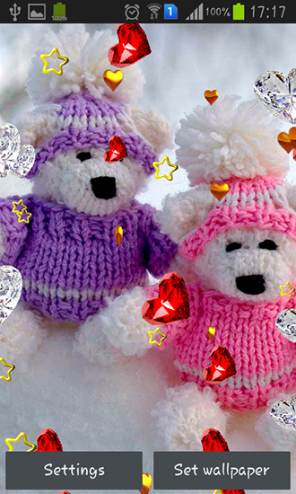 Download livewallpaper Teddy bear: Love for Android.