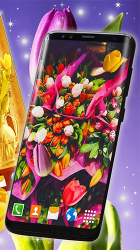 Tulips by 3D HD Moving Live Wallpapers Magic Touch Clocks apk - free download.