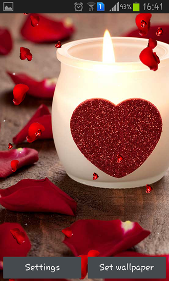 Download livewallpaper Valentines Day: Candles for Android.