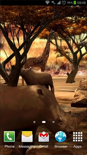 Screenshots of the live wallpaper Africa 3D for Android phone or tablet.