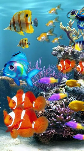 Screenshots of the live wallpaper Aquarium by Red Stonz for Android phone or tablet.