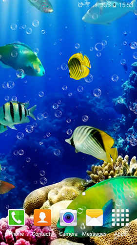 Screenshots of the live wallpaper Aquarium by Top Live Wallpapers for Android phone or tablet.