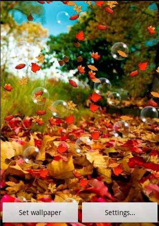 Screenshots of the live wallpaper Autumn by SubMad Group for Android phone or tablet.