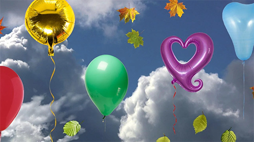 Screenshots of the live wallpaper Balloons by Cosmic Mobile Wallpapers for Android phone or tablet.