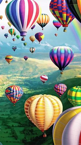 Screenshots of the live wallpaper Balloons for Android phone or tablet.