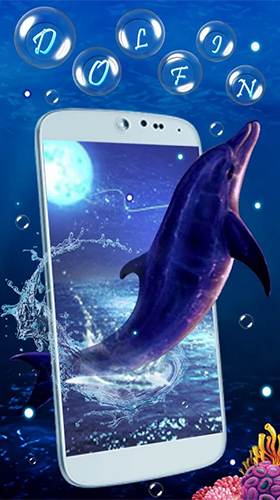 Screenshots of the live wallpaper Blue dolphin by Live Wallpaper Workshop for Android phone or tablet.