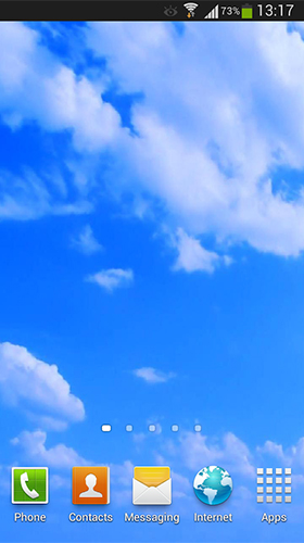 Screenshots of the live wallpaper Blue sky for Android phone or tablet.