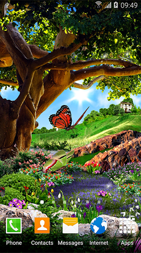 Screenshots of the live wallpaper Butterflies 3D by BlackBird Wallpapers for Android phone or tablet.