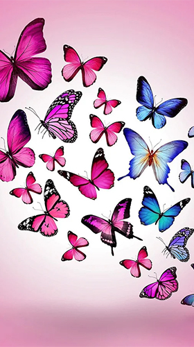 Screenshots of the live wallpaper Butterflies by Happy live wallpapers for Android phone or tablet.