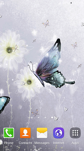 Screenshots of the live wallpaper Butterfly by Free Wallpapers and Backgrounds for Android phone or tablet.