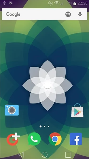 Screenshots of the live wallpaper Chrooma Float for Android phone or tablet.
