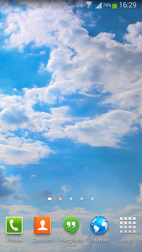 Screenshots of the live wallpaper Clouds HD 5 for Android phone or tablet.