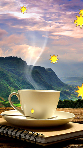 Screenshots of the live wallpaper Cup of coffee for Android phone or tablet.