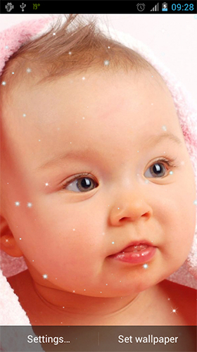 Screenshots of the live wallpaper Cute baby for Android phone or tablet.
