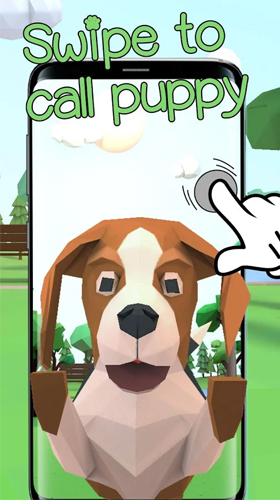 Screenshots of the live wallpaper Cute puppy 3D for Android phone or tablet.