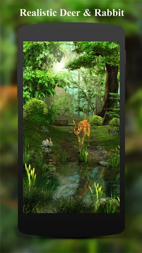Screenshots of the live wallpaper Deer and nature 3D for Android phone or tablet.