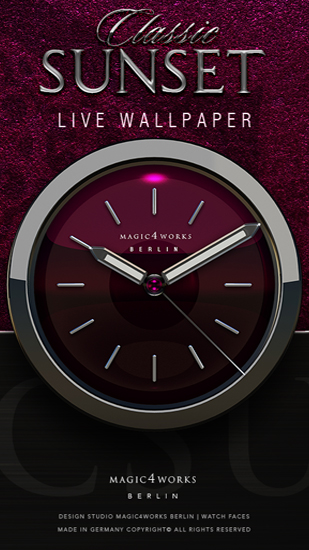 Screenshots of the live wallpaper Designer Clock for Android phone or tablet.