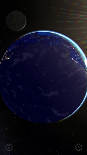 Screenshots of the live wallpaper Earth and Moon 3D for Android phone or tablet.