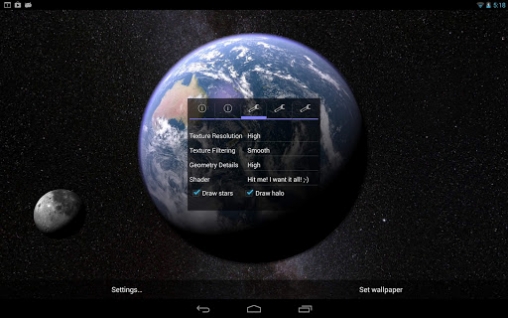 Earth and moon in gyro 3D apk - free download.