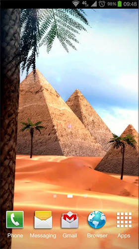 Screenshots of the live wallpaper Egypt 3D for Android phone or tablet.