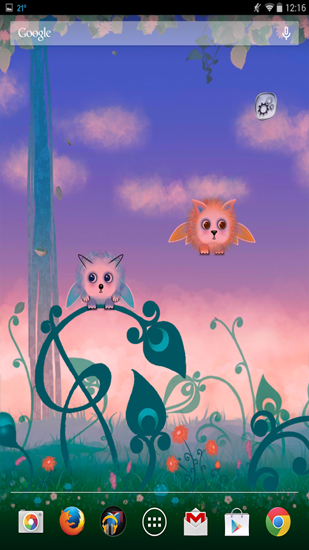Screenshots of the live wallpaper Familiars for Android phone or tablet.