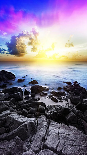 Screenshots of the live wallpaper Fantasy sunset for Android phone or tablet.