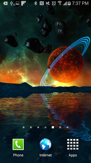 Screenshots of the live wallpaper Far Galaxy for Android phone or tablet.