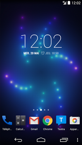 Screenshots of the live wallpaper Fireball for Android phone or tablet.