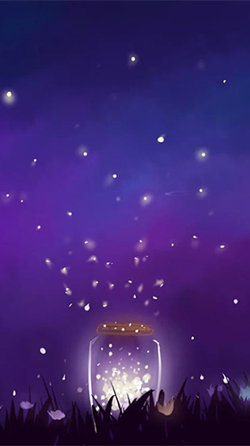 Screenshots of the live wallpaper Fireflies by Jango LWP Studio for Android phone or tablet.