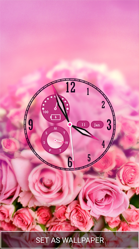 Screenshots of the live wallpaper Flower clock by Thalia Spiele und Anwendungen for Android phone or tablet.