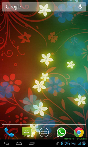 Screenshots of the live wallpaper Flowers by Dutadev for Android phone or tablet.