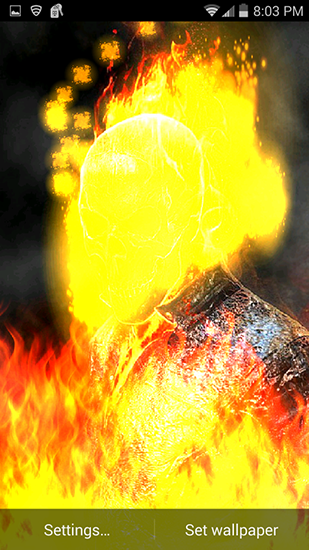 Ghost rider: Fire flames live wallpaper free download for Android.