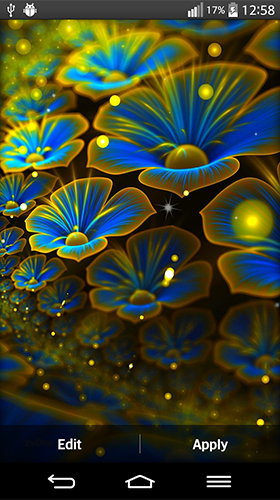 Screenshots of the live wallpaper Glowing flowers by My Live Wallpaper for Android phone or tablet.