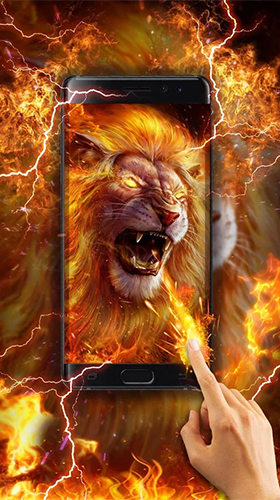 Screenshots of the live wallpaper Golden lion for Android phone or tablet.