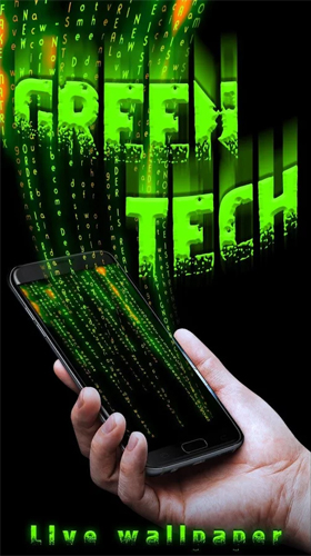Screenshots of the live wallpaper Green tech for Android phone or tablet.
