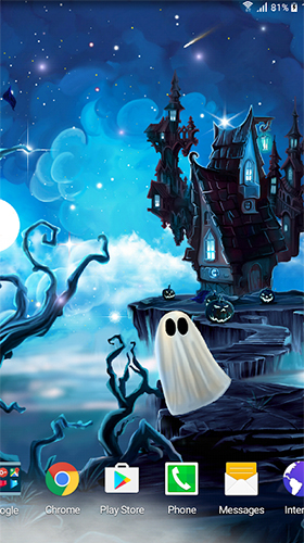 Screenshots of the live wallpaper Halloween by Live Wallpapers 3D for Android phone or tablet.