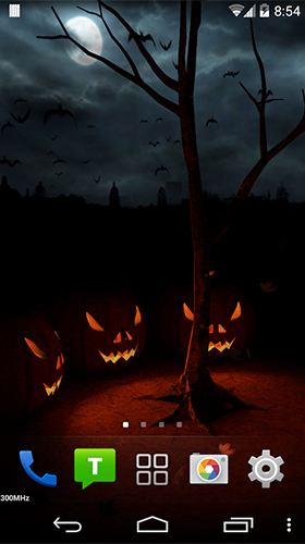 Screenshots of the live wallpaper Halloween evening 3D for Android phone or tablet.