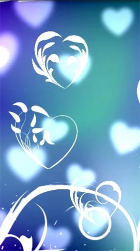 Screenshots of the live wallpaper Hearts by Kittehface Software for Android phone or tablet.