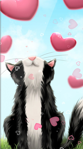 Screenshots of the live wallpaper Hearts by Webelinx Love Story Games for Android phone or tablet.