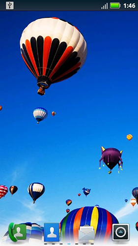 Screenshots of the live wallpaper Hot air balloon by Socks N' Sandals for Android phone or tablet.