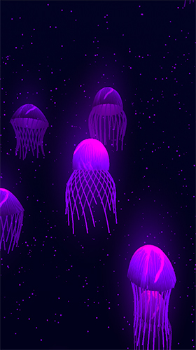 Screenshots of the live wallpaper Jellyfish 3D by Womcd for Android phone or tablet.