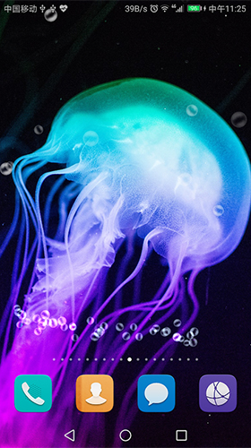 Screenshots of the live wallpaper Jellyfish by live wallpaper HongKong for Android phone or tablet.