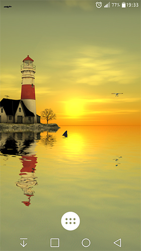 Screenshots of the live wallpaper Lighthouse 3D for Android phone or tablet.