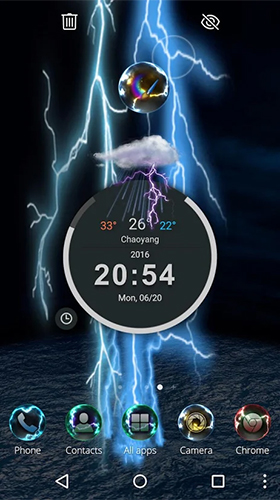 Screenshots of the live wallpaper Lightning storm 3D for Android phone or tablet.